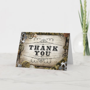 Dampfgpunk-Zahnräder Dankeschön-Karte Dankeskarte