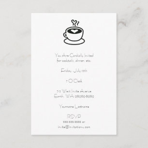 Dampfkaffee-Cup mit Herzdesign Einladung