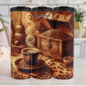 Dampfkaffee mit Schatztruhe Thermosbecher