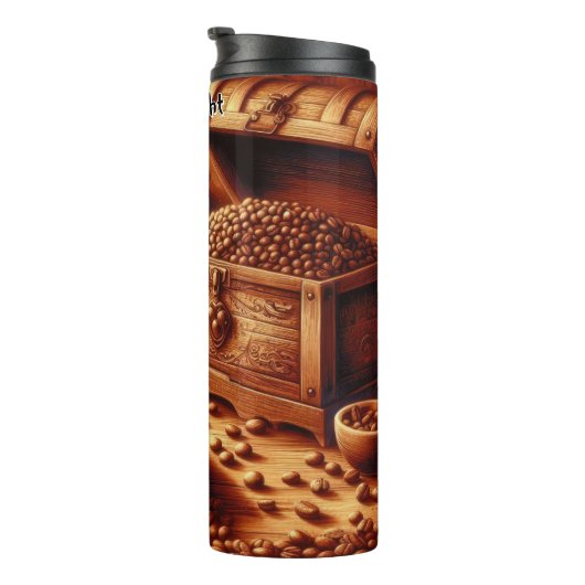 Dampfkaffee mit Schatztruhe Thermosbecher (Nach rechts gedreht)