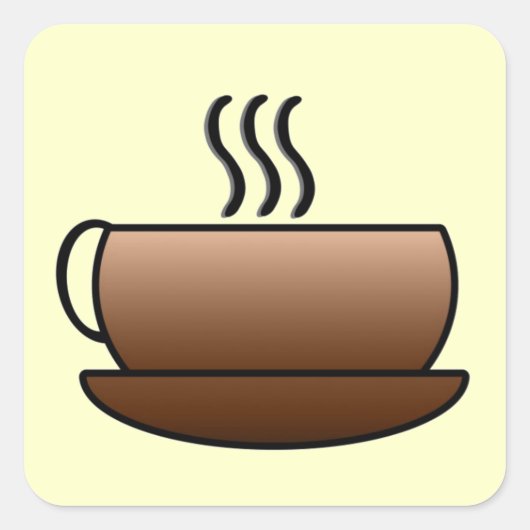 Dampfkaffee-Tasse Quadratischer Aufkleber (Vorderseite)