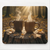 Dampfkaffeemübel auf einem Baumstumpf im Herbst Mousepad (Vorne)