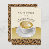 Dampfkappuccino-Kaffeetasse Party Einladung (Vorne/Hinten)