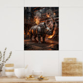 Dampfkessel Rhino Ladung Poster (Küche)