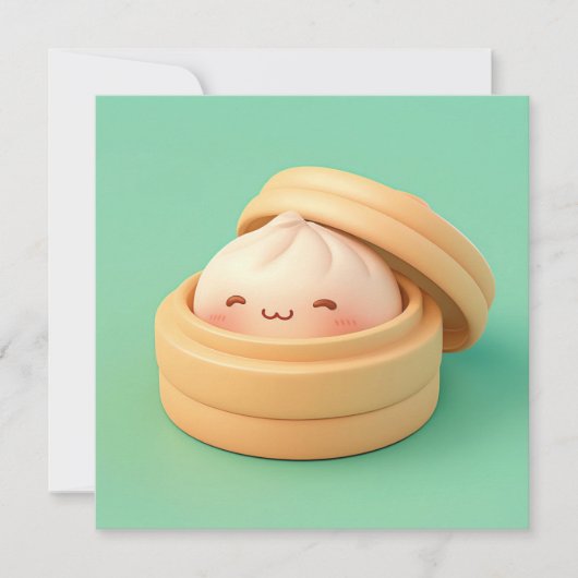 Dampfklöße im Dämpfkorb Postkarte (Vorderseite)
