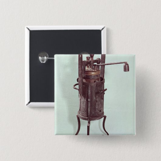 Dampfkochtopf erfunden von Denis Papin 1679 Button (Vorne & Hinten)