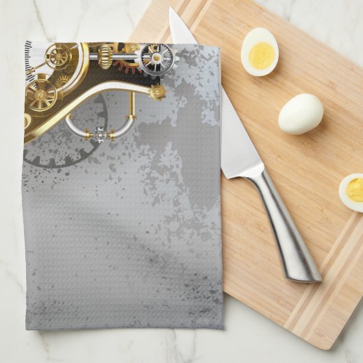 Dampfkopf mit Manometer Geschirrtuch (Viertel Falte)