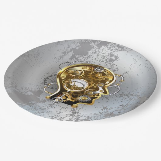 Dampfkopf mit Manometer Pappteller (Schrägansicht)