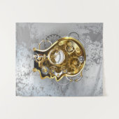 Dampfkopf mit Manometer Wandteppich (Vorderseite (Horizontal))