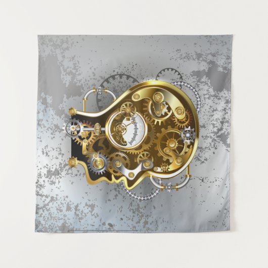 Dampfkopf mit Manometer Wandteppich (Vorderseite (Horizontal))