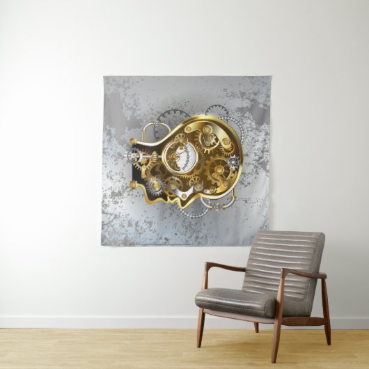 Dampfkopf mit Manometer Wandteppich (Beispiel (Horizontal))