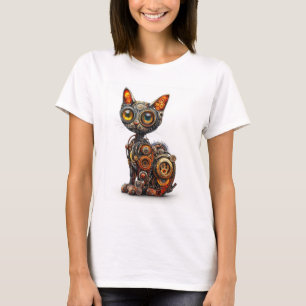 Dampfkraft-Schnurren � Steampunk-Roboterkatze T-Shirt