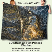 Dampflok auf einer Brücke (3D-Effekt) Fleece-Decke Fleecedecke