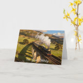 Dampflok auf Viadukt Karte (Gelbe Blume)