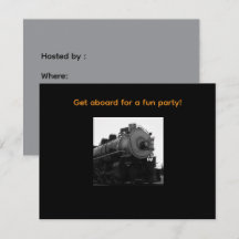 Dampflok-Einladung zur Party