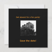 Dampflok-Einladung zur Party Save The Date (Vorderseite)
