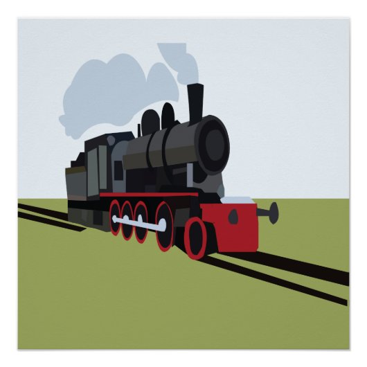 Dampflok Eisenbahn Poster (Vorderseite)