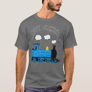 Dampflok Frohen Geburtstag Eisenbahn-Enthusiast Bl T-Shirt