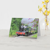 Dampflok Grußkarte Karte (Gelbe Blume)