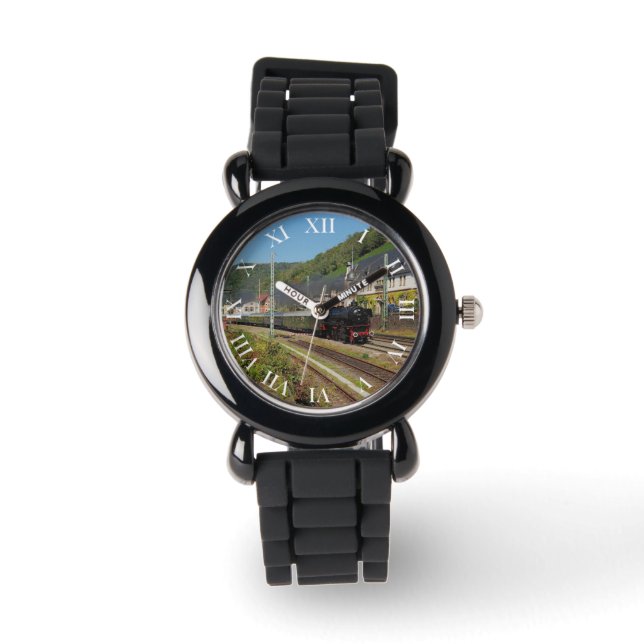 Dampflok mit Sonderzug in Lorch Armbanduhr (Vorderseite)