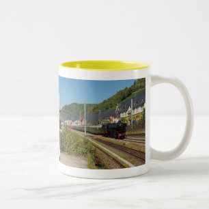 Dampflok mit Sonderzug in Lorch Zweifarbige Tasse