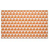 Dampflok-Muster - Orange auf Weiß Stoff (Fat Quarter (45,7 x 55,9 cm))