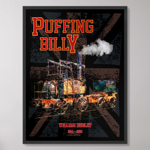 Dampflok Puffing Billy Englisch Poster