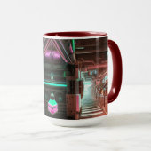 Dampflok-Stadt-Motiv-Becher Tasse (VorderseiteRechts)