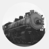 Dampflok-Sticker Runder Aufkleber (Vorderseite)