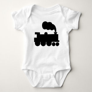 Dampflok-Symbol - Schwarz Baby Strampler