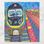 Dampflok Weinetikett (Einzelnes Label)