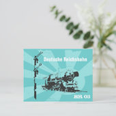 Dampflokdesign Reichsbahn Postkarte (Stehend Vorderseite)