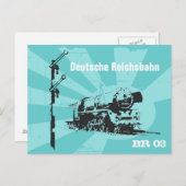Dampflokdesign Reichsbahn Postkarte (Vorne/Hinten)