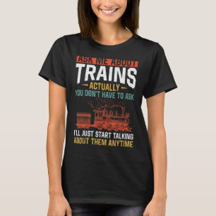 Dampflokführer Zugbeobachtung Lokomotive Vintag T-Shirt