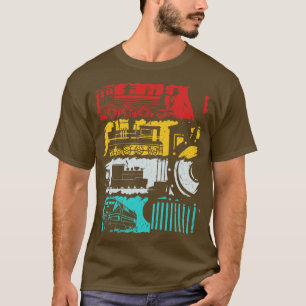 Dampflokliebhaber Vintage Retro Eisenbahn Lokomoti T-Shirt