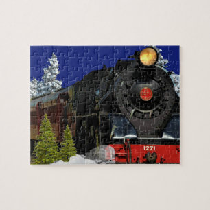 Dampflokomotiv/Zug im Winter Puzzle