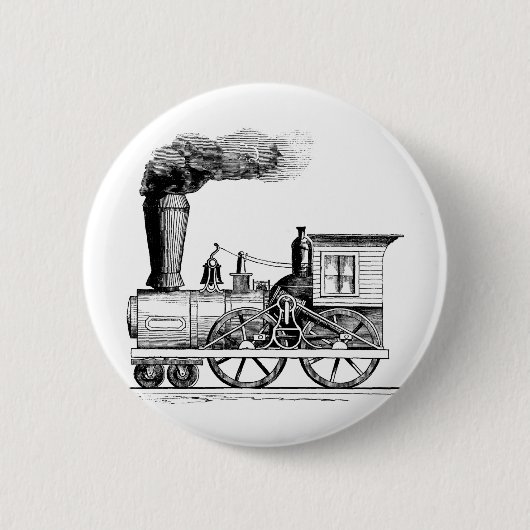 Dampflokomotive aus alter Zeit Button (Vorderseite)