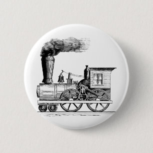 Dampflokomotive aus alter Zeit Button