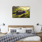 Dampflokomotive Canvas Print Leinwanddruck (Insitu (Schlafzimmer))