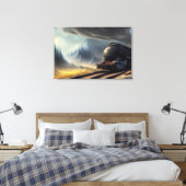 Dampflokomotive Canvas Print Leinwanddruck (Insitu (Schlafzimmer))