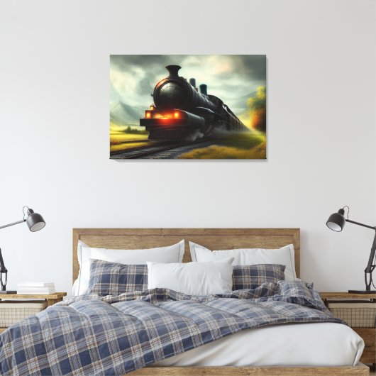 Dampflokomotive Canvas Print Leinwanddruck (Insitu (Schlafzimmer))