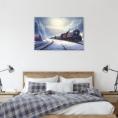 Dampflokomotive Canvas Print Leinwanddruck (Insitu (Schlafzimmer))