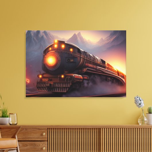 Dampflokomotive Canvas Print Leinwanddruck (Insitu (Wohnzimmer))