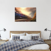 Dampflokomotive Canvas Print Leinwanddruck (Insitu (Schlafzimmer))