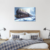 Dampflokomotive Canvas Print Leinwanddruck (Insitu (Schlafzimmer))