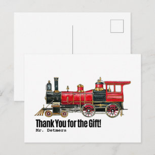Dampflokomotive Danke Postkarte