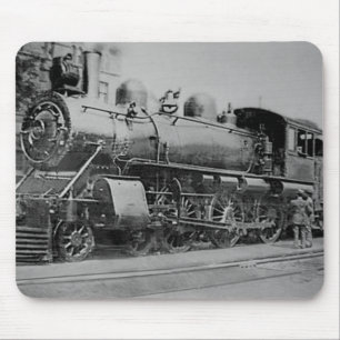 Dampflokomotive der Eisenbahn im Vintage-Stil Mousepad