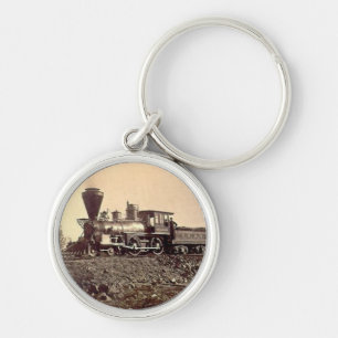 Dampflokomotive Eisenbahn Zug alte vintage Schlüsselanhänger
