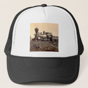 Dampflokomotive Eisenbahn Zug alte vintage Truckerkappe