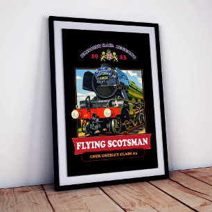 Dampflokomotive Flying Scotsman Vintage Poster